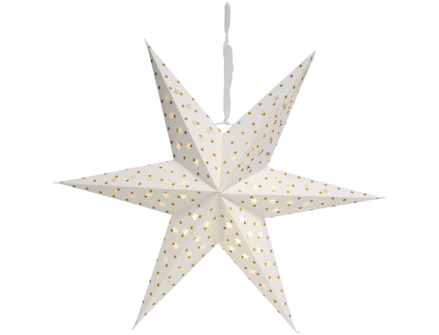Montegoni LED Stern ca. 60cm Papierstern mit LED Beleuchtung, Beleuchtete Weihnachtsstern, LED fest integriert, Fensterdeko Leuchtstern Dekostern Papierstern