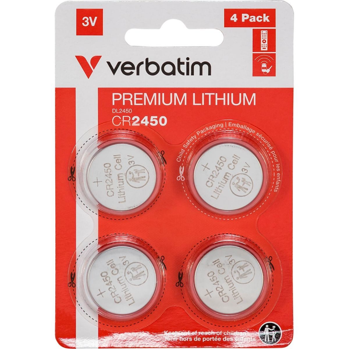 Verbatim 1x4 CR 2450 Lithium Batterie 49535 Batterie