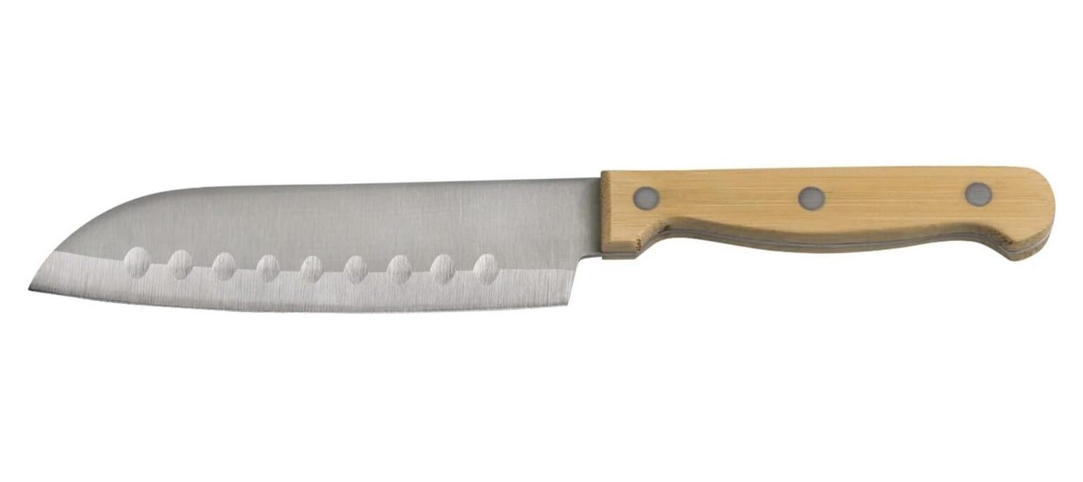 KESPER® Allzweckmesser Santokumesser 23,5 cm mit Klinge aus Edelstahl, Griff aus Bambus