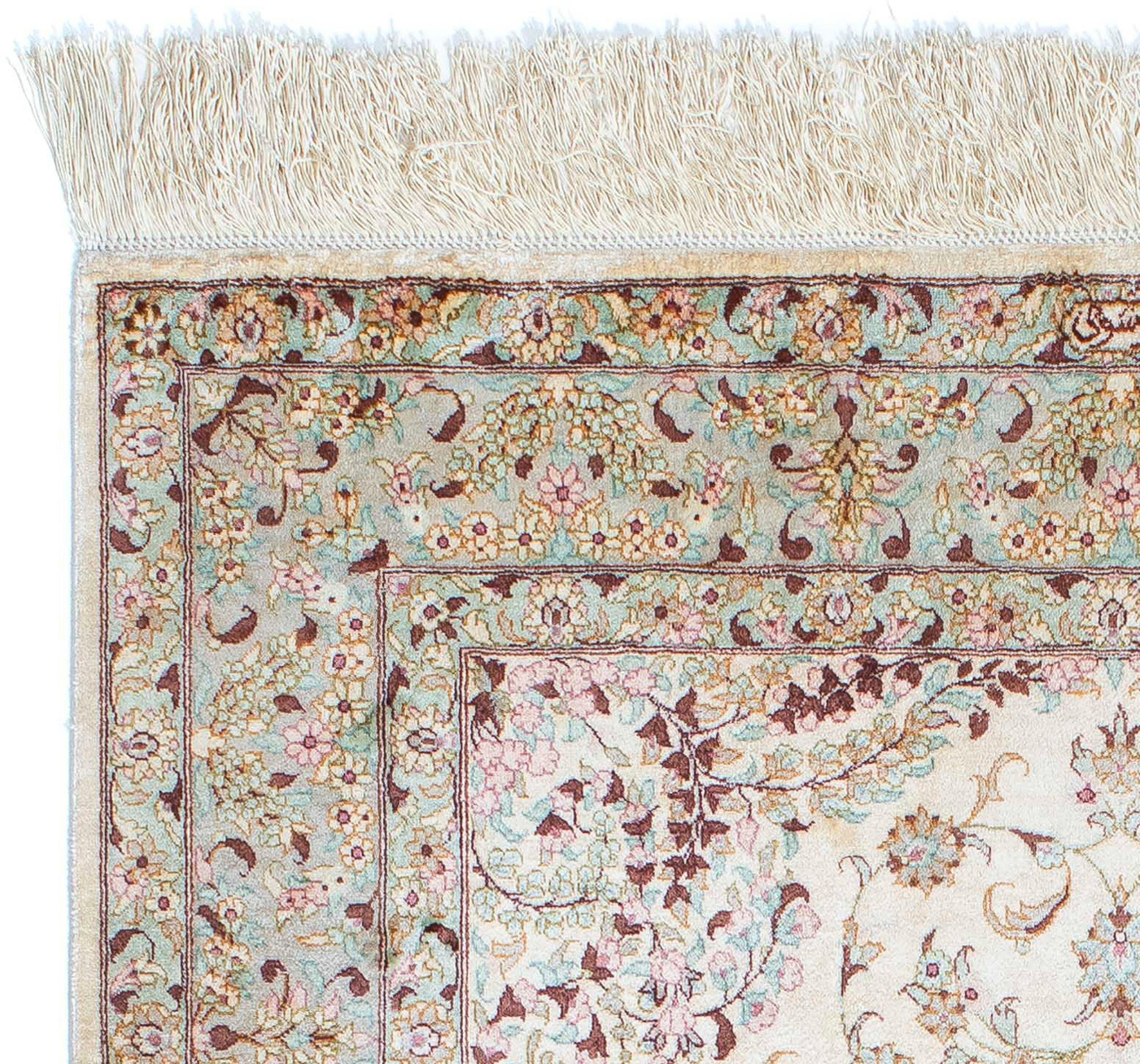 Orientteppich Perser - Ghom beige, 98 mm, Höhe: Einzelstück - x morgenland, rechteckig, Zertifikat Wohnzimmer, cm 147 10 mit - Handgeknüpft