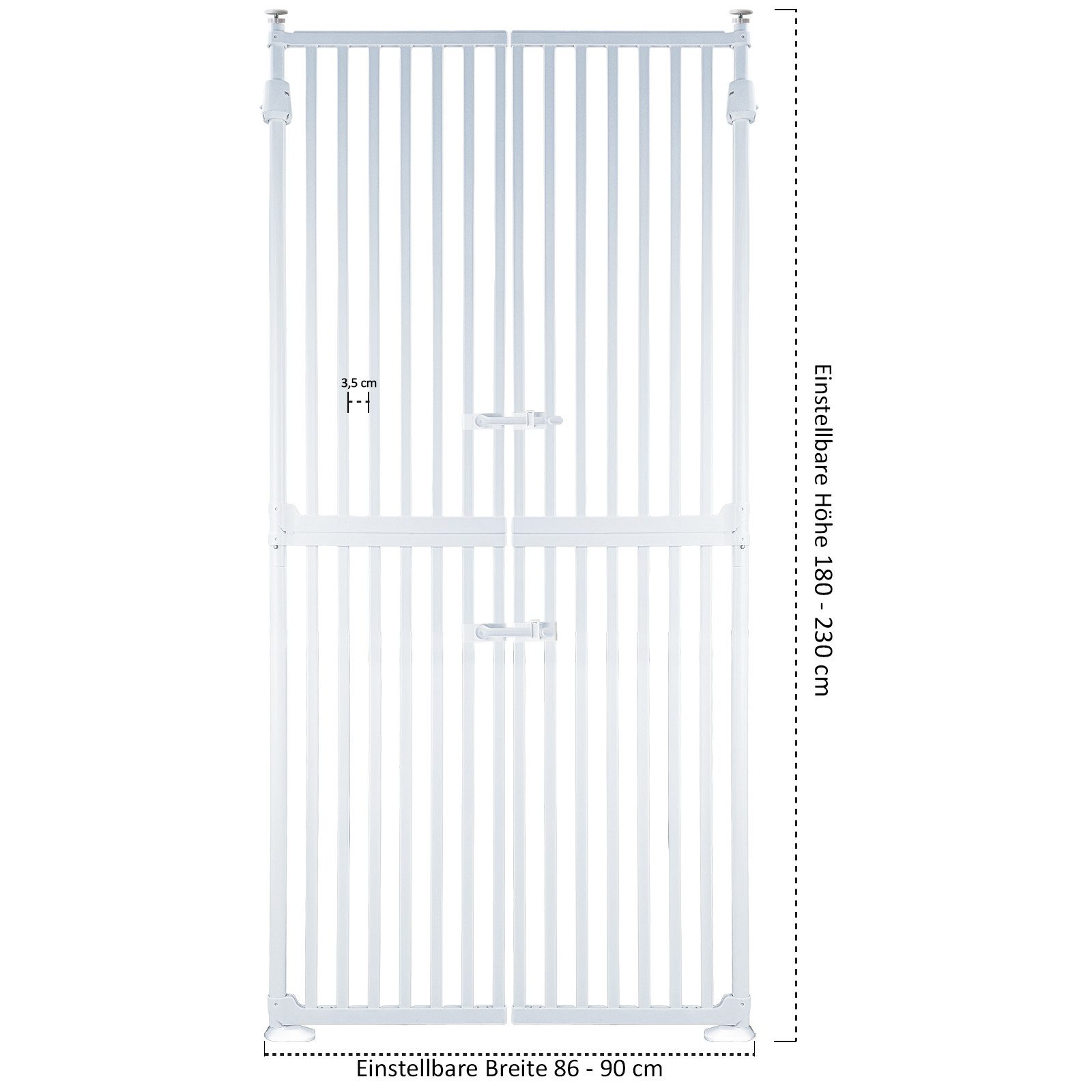 RAMROXX Treppenschutzgitter Absperrgitter weiß 86-96cm 180cm Hoch