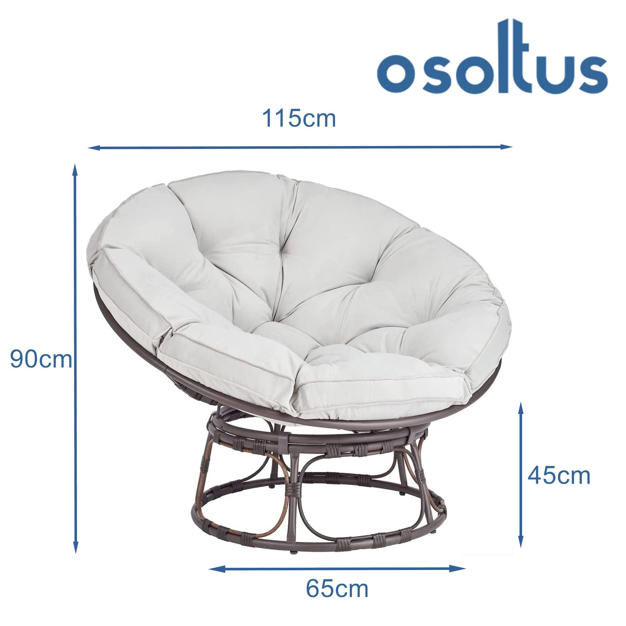 osoltus Relaxliege osoltus mit Papason II UFO Lounge Kissen Gartensessel Moon