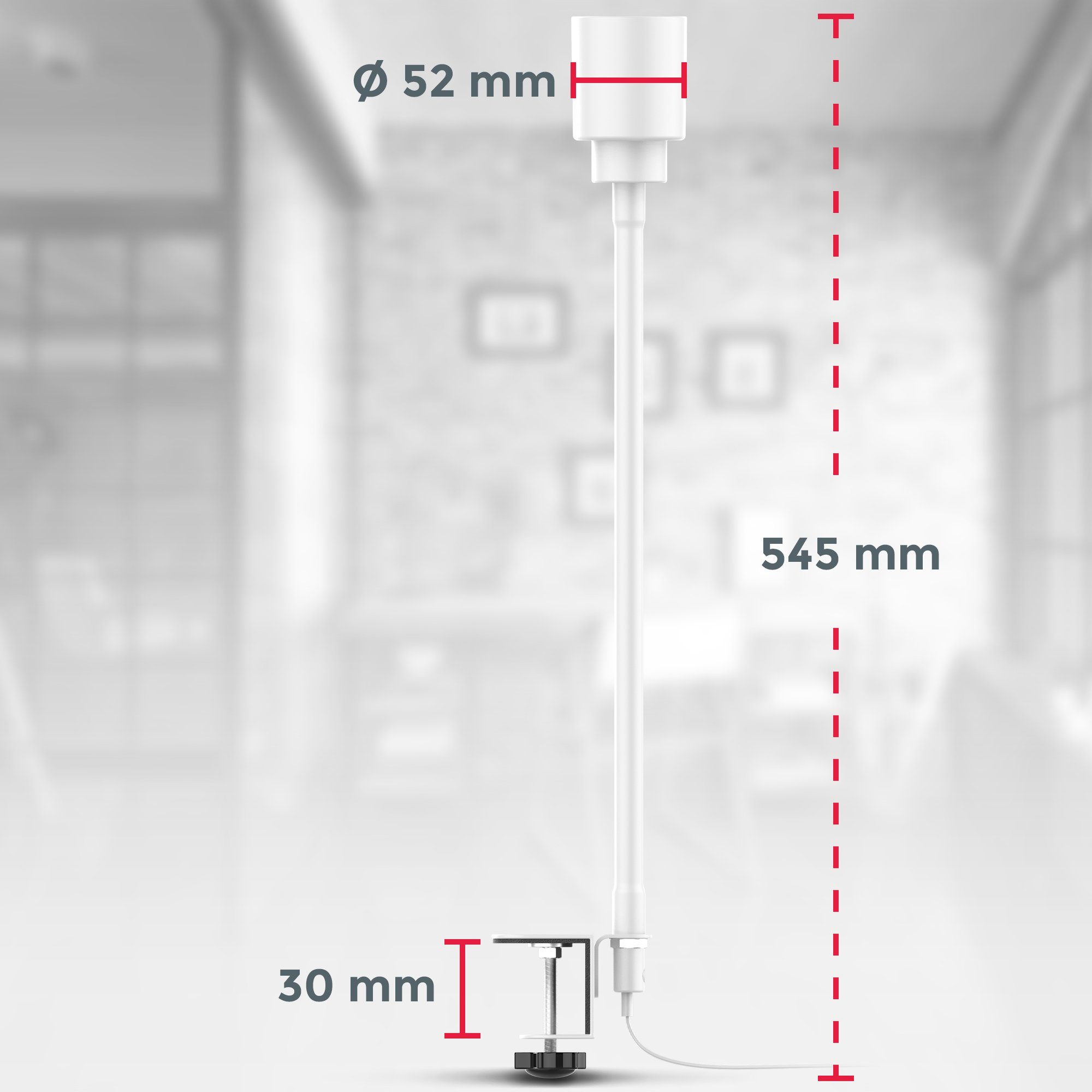 wechselbar, LED flexibler Tischleuchte, B.K.Licht Metall warmweiß, Schwanenhals, Kippschalter, Klemmleuchte,