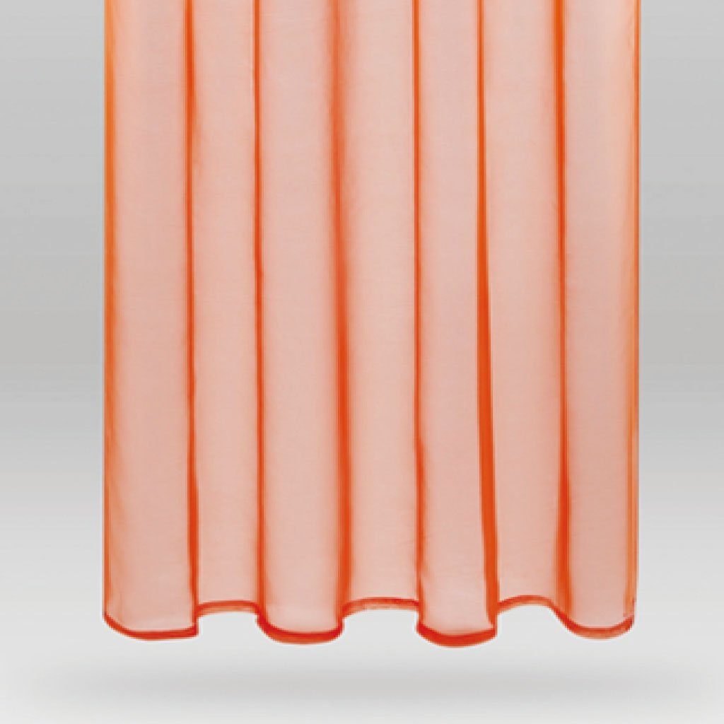Vorhang, Bestlivings, Kräuselband "Transparent" mit (2 transparent, Voile, Universalband) Gardinenset Dekoschals St), Orange (2