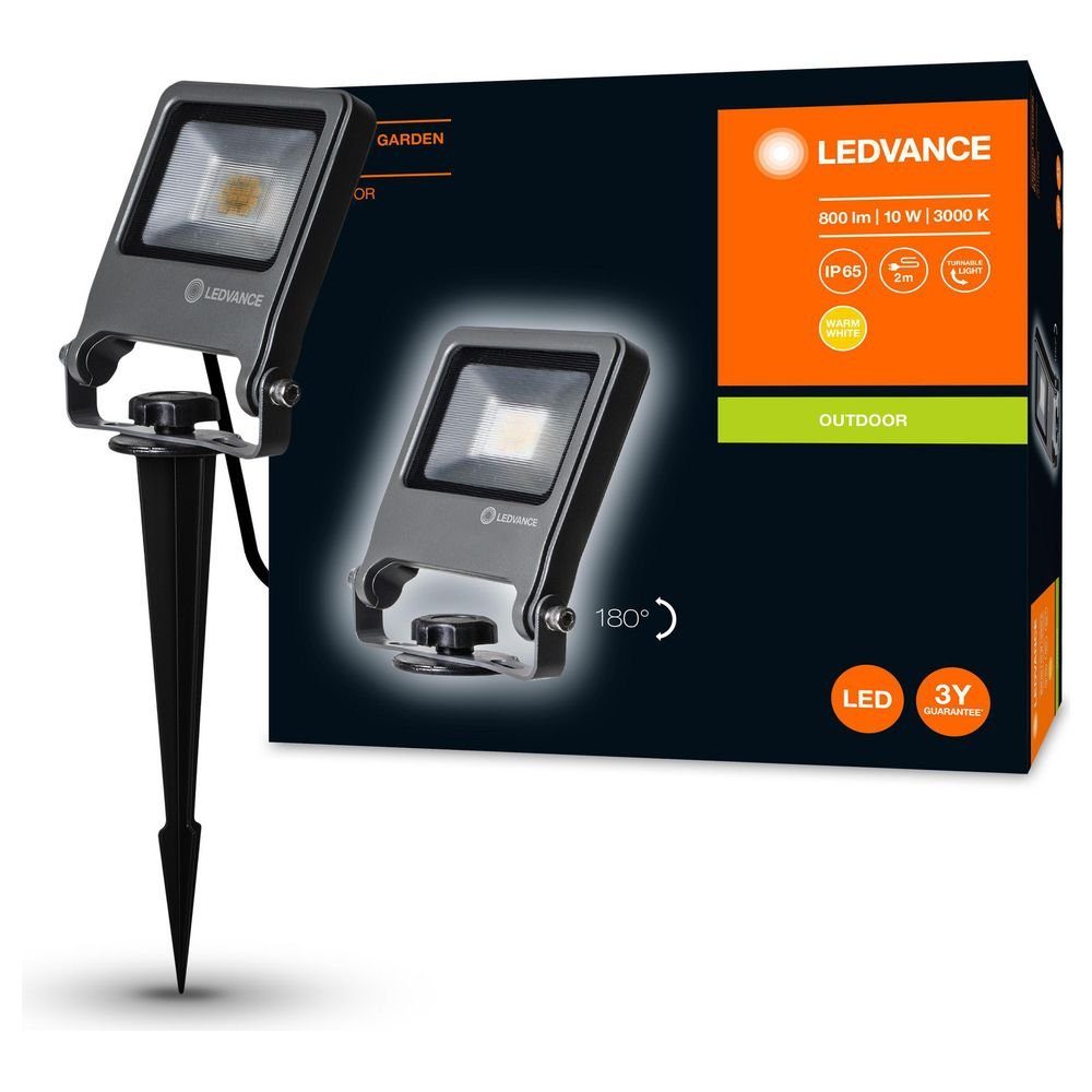 Ledvance LED Gartenstrahler 800lm enthalten: IP65, verbaut, LED Angabe, keine 10W Strahler fest Endura Außenstrahler Ja, Leuchtmittel LED, warmweiss