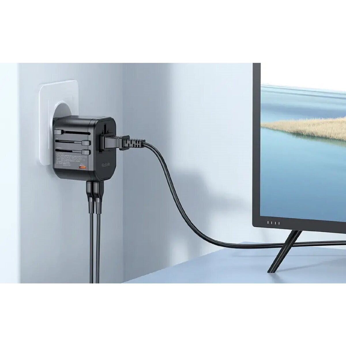 mcdodo Universal-Wandladegerät EU/US/AU/UK Fast Charge, PD 20W (schwarz) Smartphone-Kabel