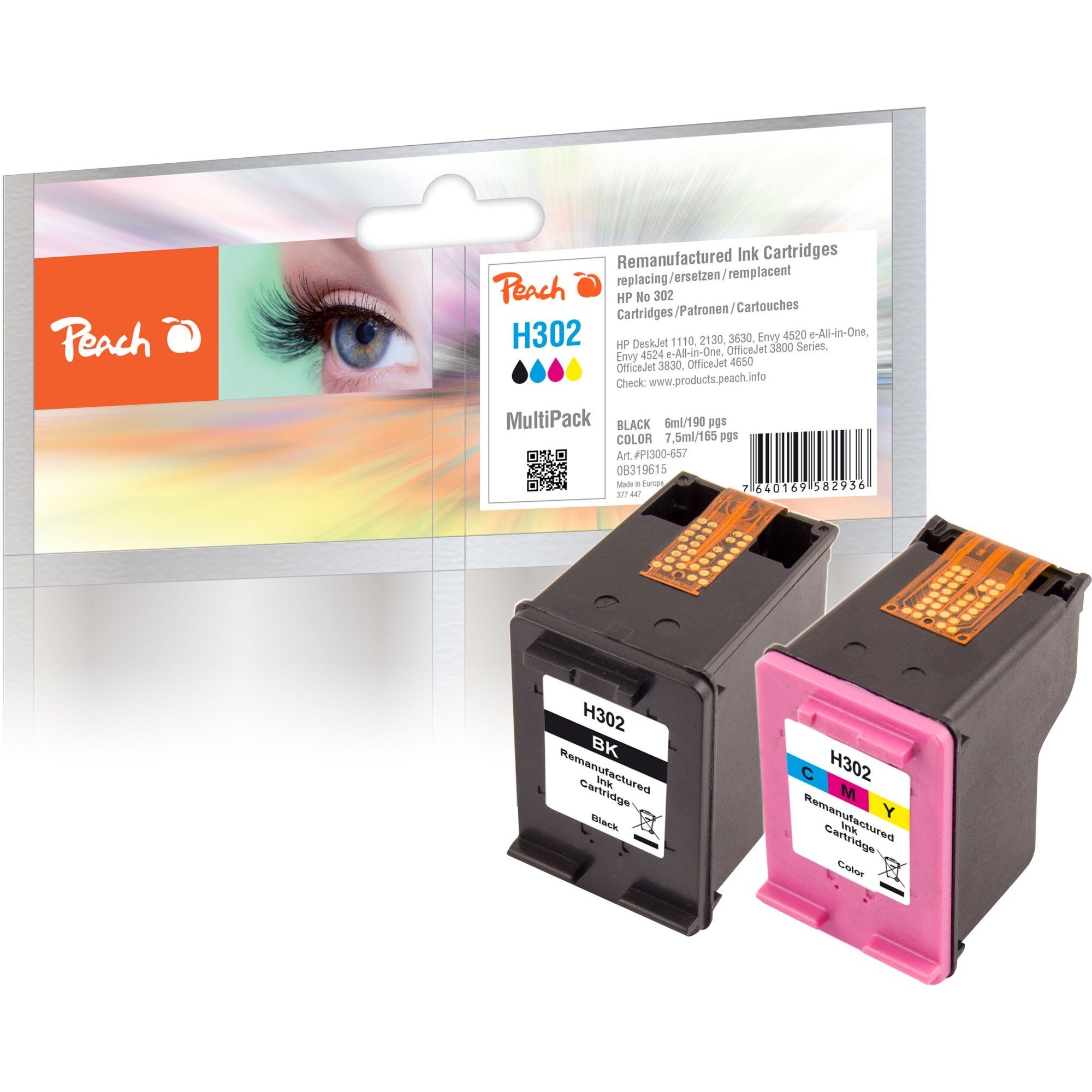 Peach Peach Tinte schwarz + color PI300-657, (kompatibel Tintenpatrone