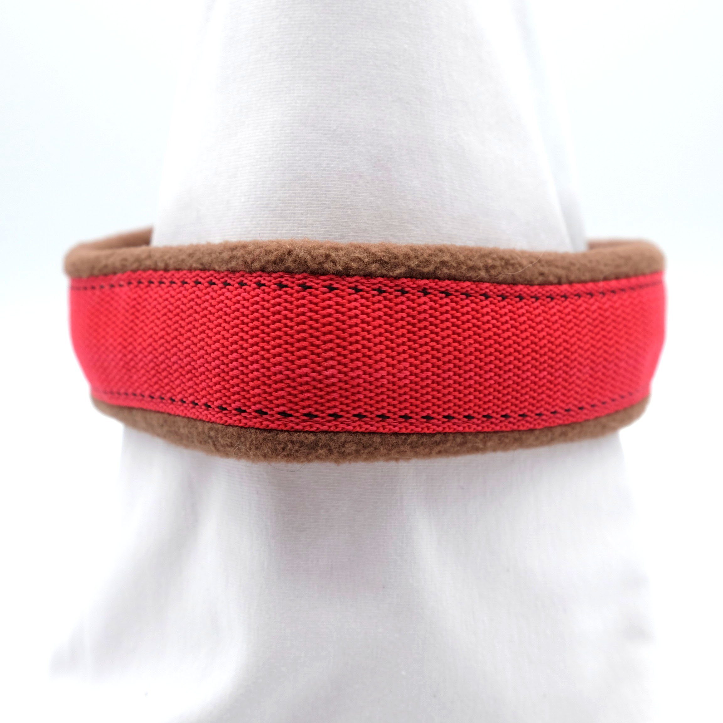 Doppelmoppel Hunde-Halsband Hundehalsband kleine Hunde, Zugstopp Fleece 41 cm, Fleece, HANDMADE IN GERMANY