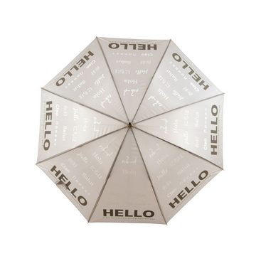 esschert design Stockregenschirm, Regenschirm „Hello“, beige, Kunststoffgriff