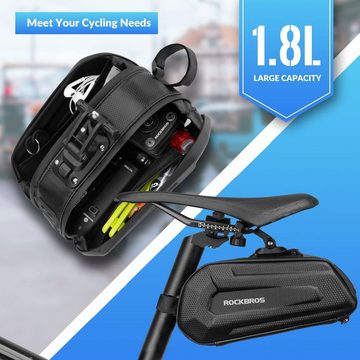 ROCKBROS Satteltasche Fahrrad Fahrradtasche Wasserabweisend (3D Hard Shell Fahrradsitz Tasche mit Schnellverschluss für MTB Rennrad 1,8L)