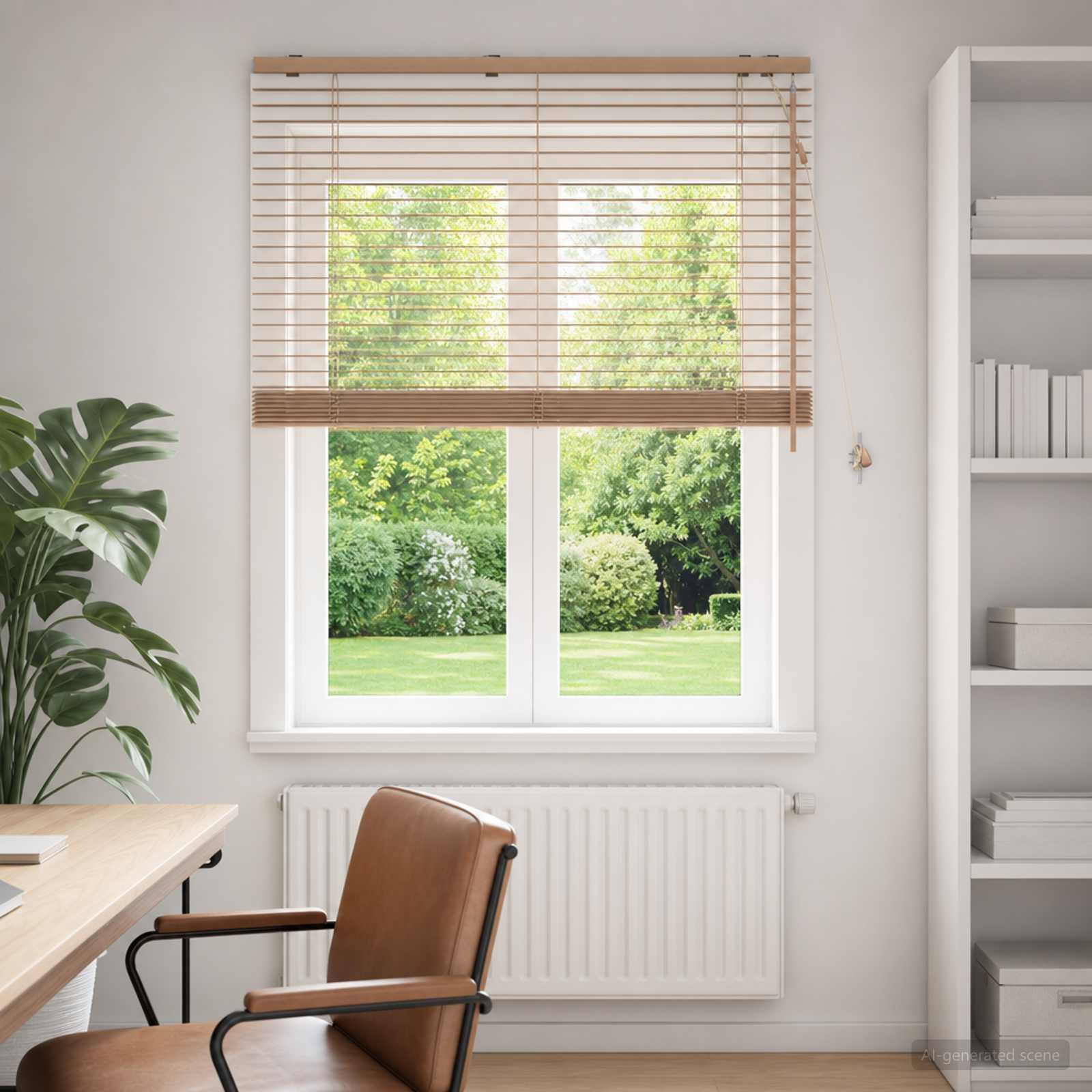 Rollo Venezianische Jalousie Eichenoptik 105 x 160 cm 35 mm, vidaXL