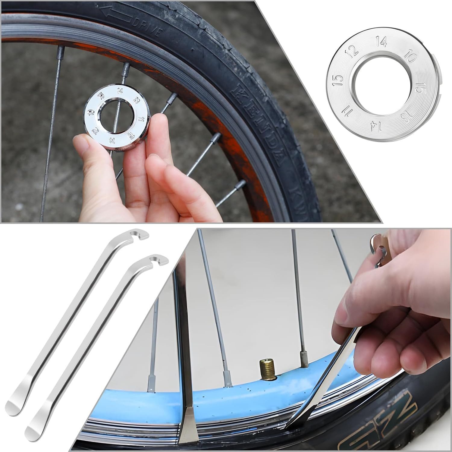 EXTSUD Bicycle Repair Kit, 17-in-1 Bicycle Tool Set, 37 Pieces, Bicycle Repair Kit Multitool Saddle Bag