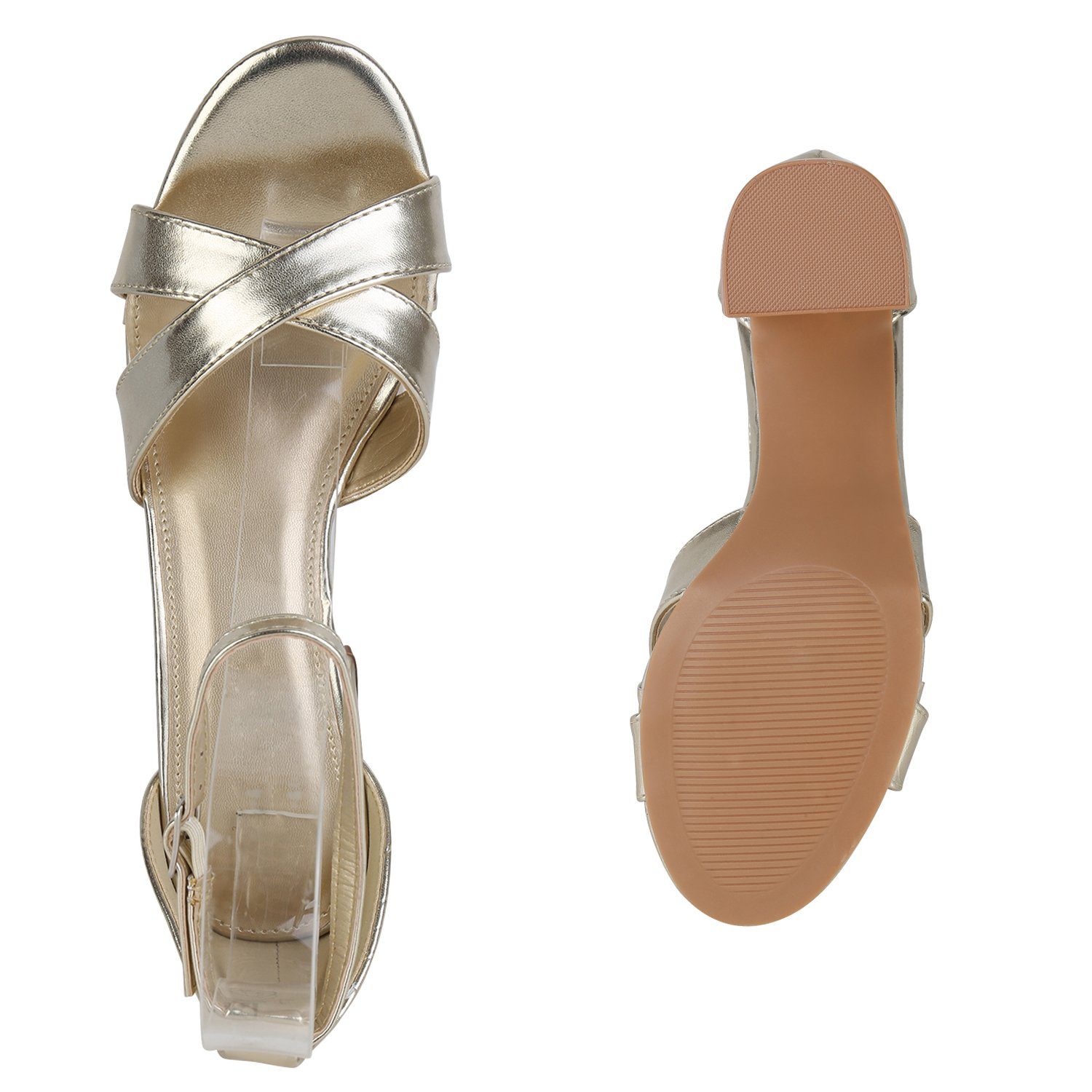 Schuhe Gold 840333 HILL VAN Sandalette