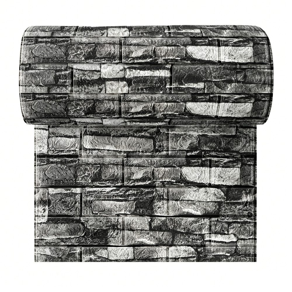 Agger 3D Wandpaneel 3D Wandpaneele Wandverkleidung Selbstklebend Tapeten Steinoptik, (1-tlg) 500*35cm Wasserdicht Wandtapete Küchenrückwand