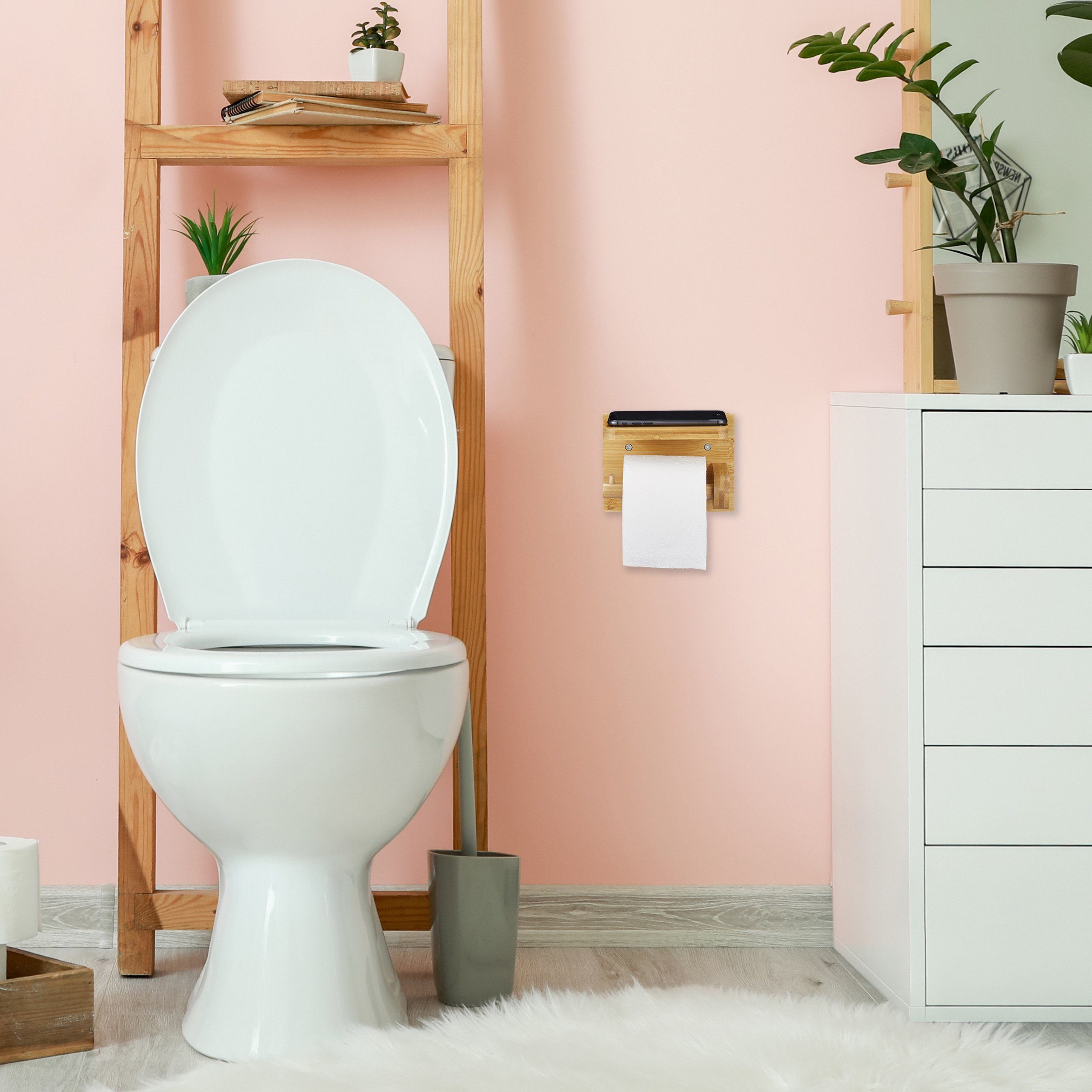 relaxdays Toilettenpapierhalter mit Ablage günstig online kaufen