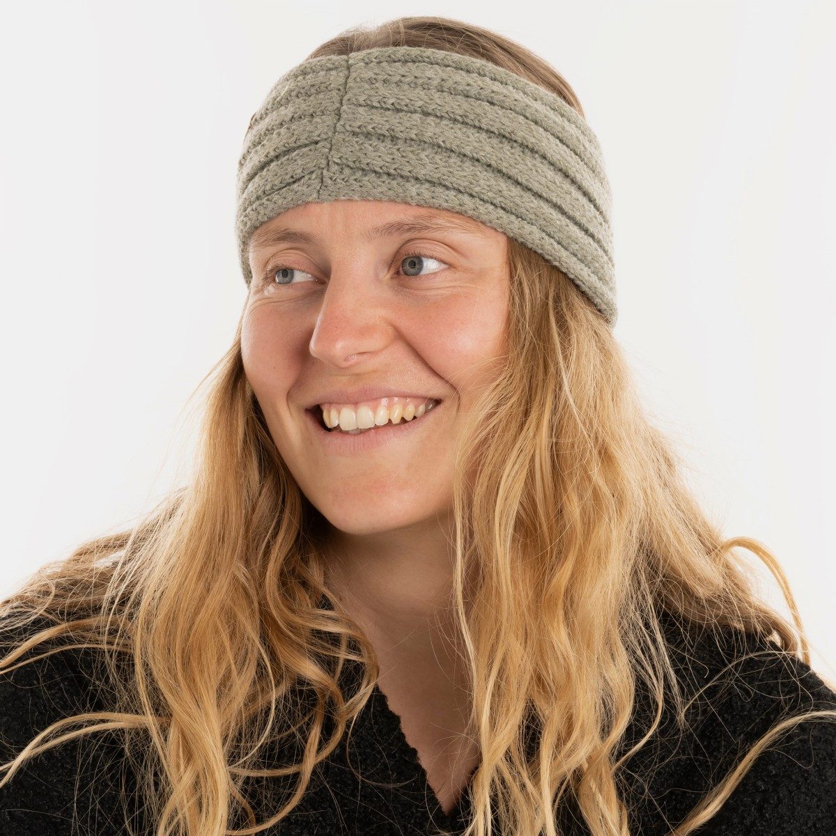 Knit Factory Stirnband Nica Stirnband Urban Green One Size Gestreift (Set, 1-St., Spar-Set) Strick accesoires Wohnen sale winter herbst deko mode Damen Herren