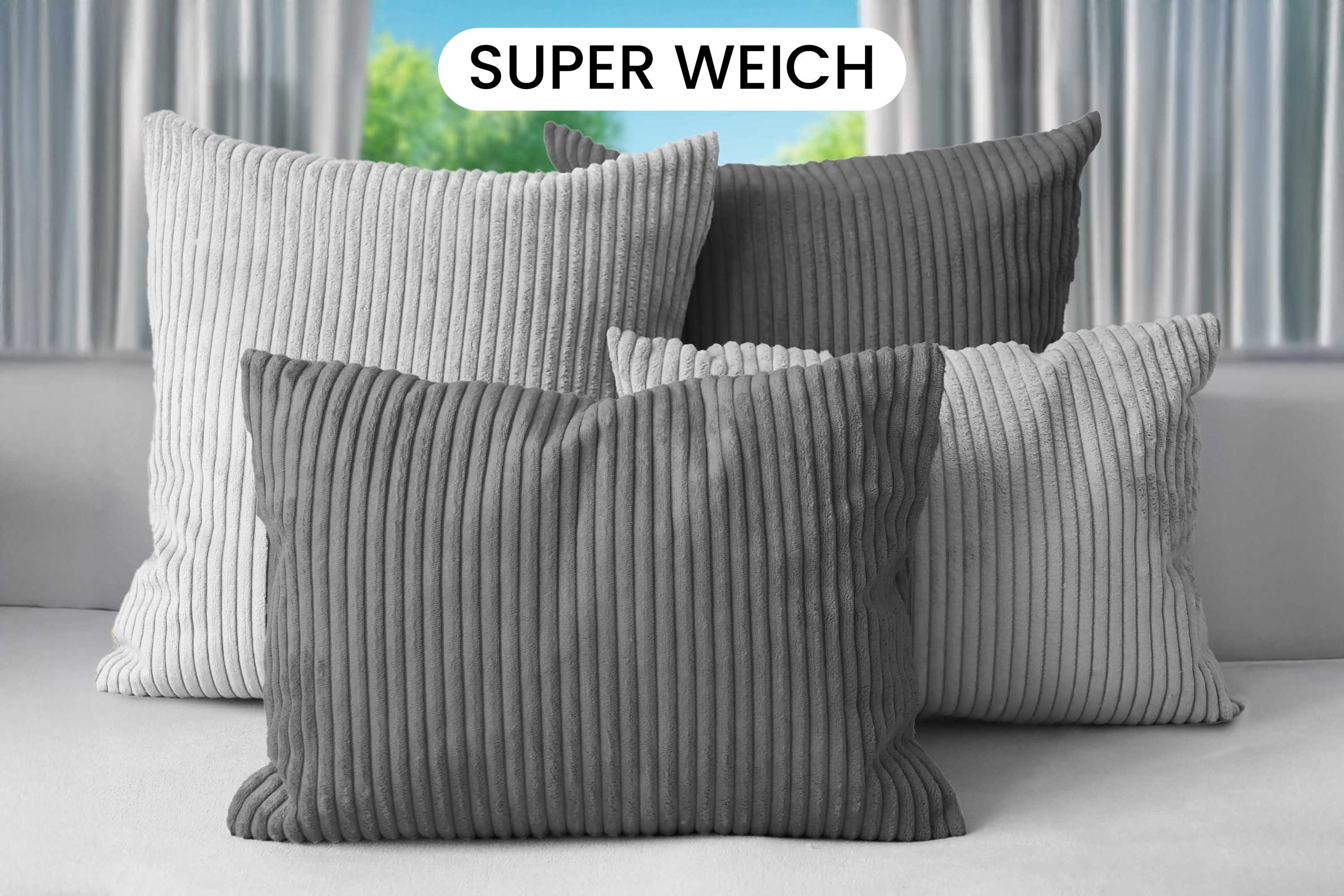 Amilian Dekokissen 4er Set mit Füllung - weiche Sofakissen - 2x 40x40 cm + 2x 35x45 cm, (4 Stück) Kuschelkissen - Couchkissen mit Kissenfüllung - Zierkissen