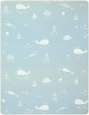 Babydecke Ocean, Biederlack, im kindlich maritimen Design, Kuscheldecke