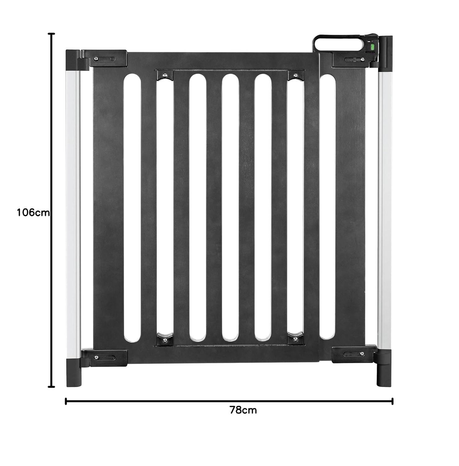 Reer Treppenschutzgitter Türgitter 76–106cm Treppengitter Türschutzgitter Kindergitter (Stairway Treppengitter), Hundegitter Treppenschutzgitter Türschutz Siche – Bild 5 von 5