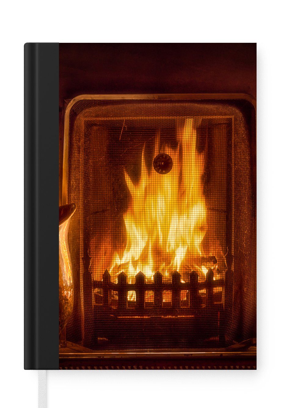 MuchoWow Notizbuch Ein Kamin mit einem warmen Feuer, Journal, Merkzettel, Tagebuch, Notizheft, A5, 98 Seiten, Haushaltsbuch