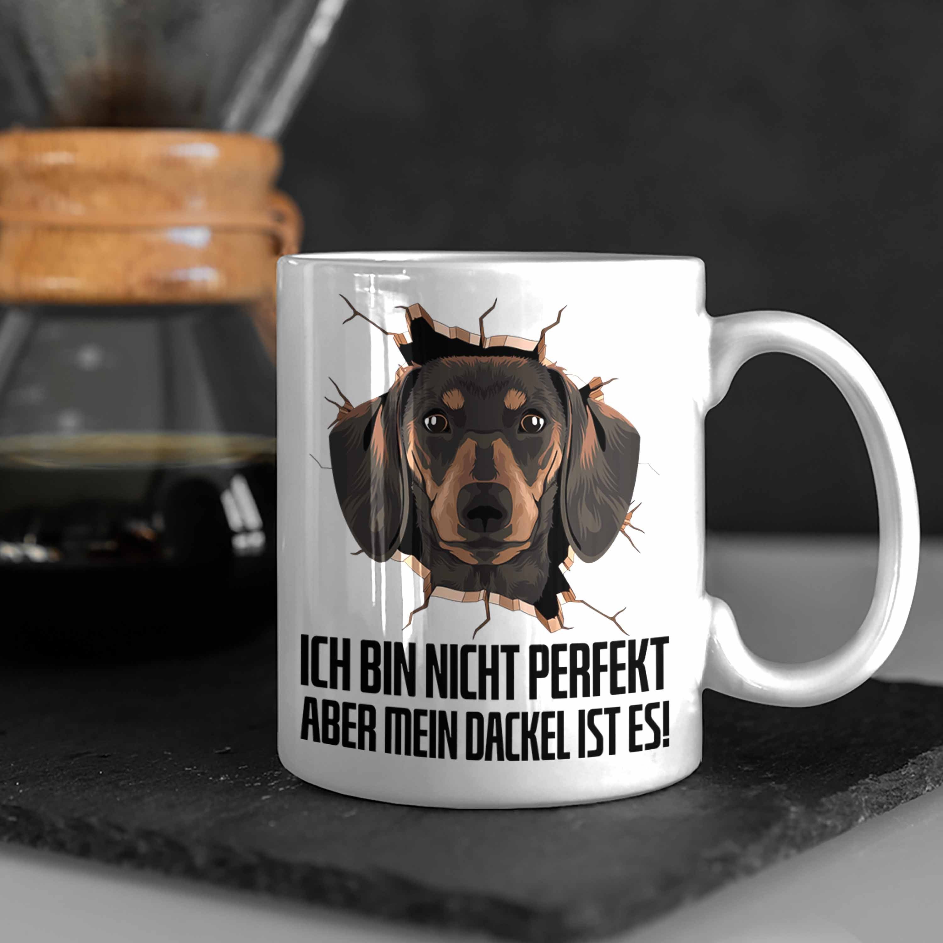 3D Dackel Geschenk für Trendation Kaffee-Becher Grafik Tasse Ich Weiss Dackelbesitzerin Tasse