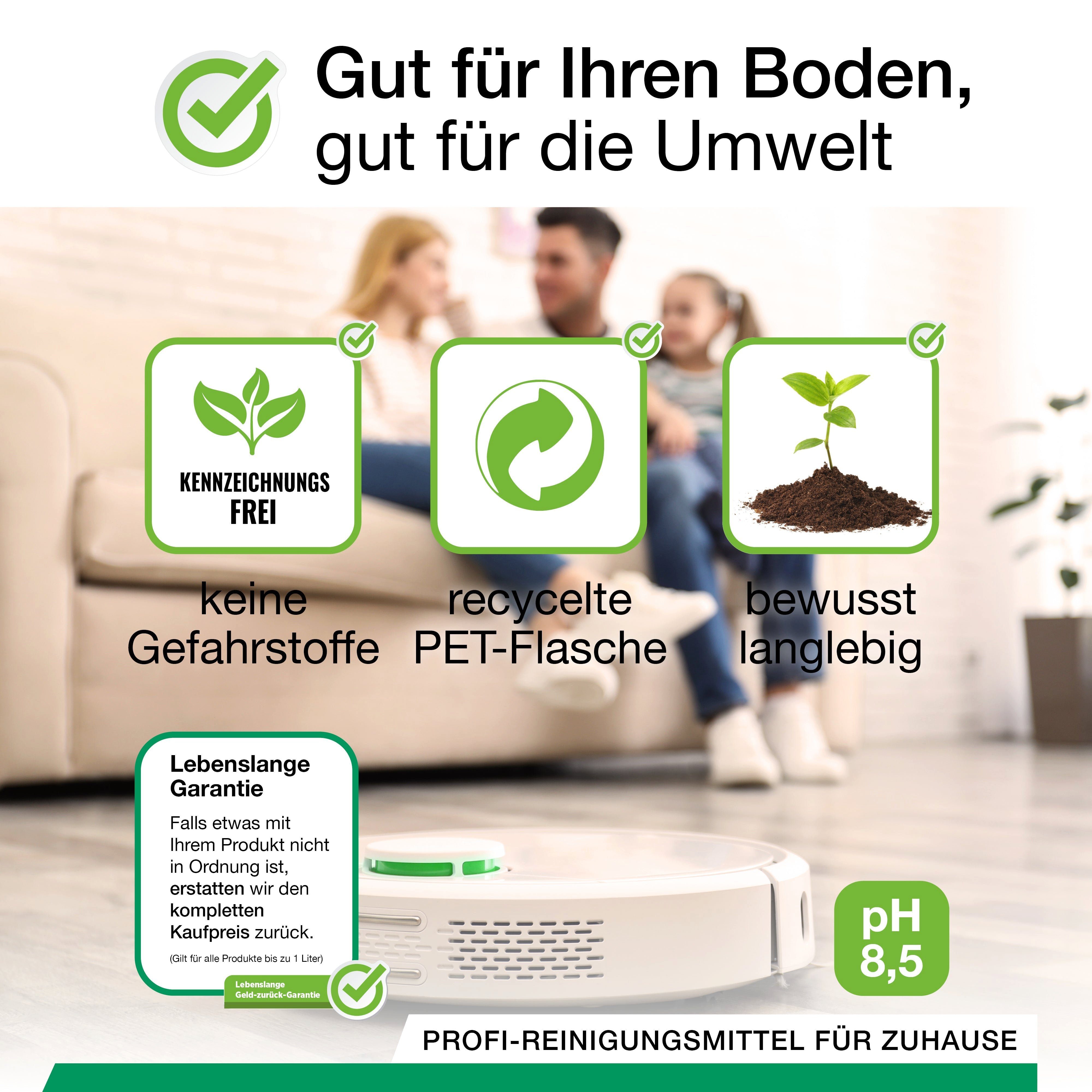 BiOHY Wischroboter Reinigungsmittel für Holzböden 1 x 1 Liter Flasch... Vinyl- und Designbodenreiniger (1-St)