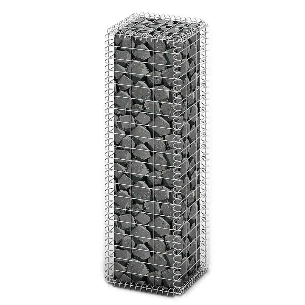 vidaXL Gartenzaun Steinkorb Gabione mit Deckeln Verzinkter Draht 100×30×30 cm, (1-St)