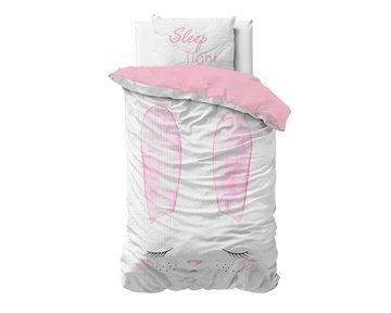 Kinderbettwäsche CUTE BUNNY Bettbezug +Kissenbezüge, Sitheim-Europe, Baumwolle, 2 teilig, Weich, geschmeidig und wärmeregulierend