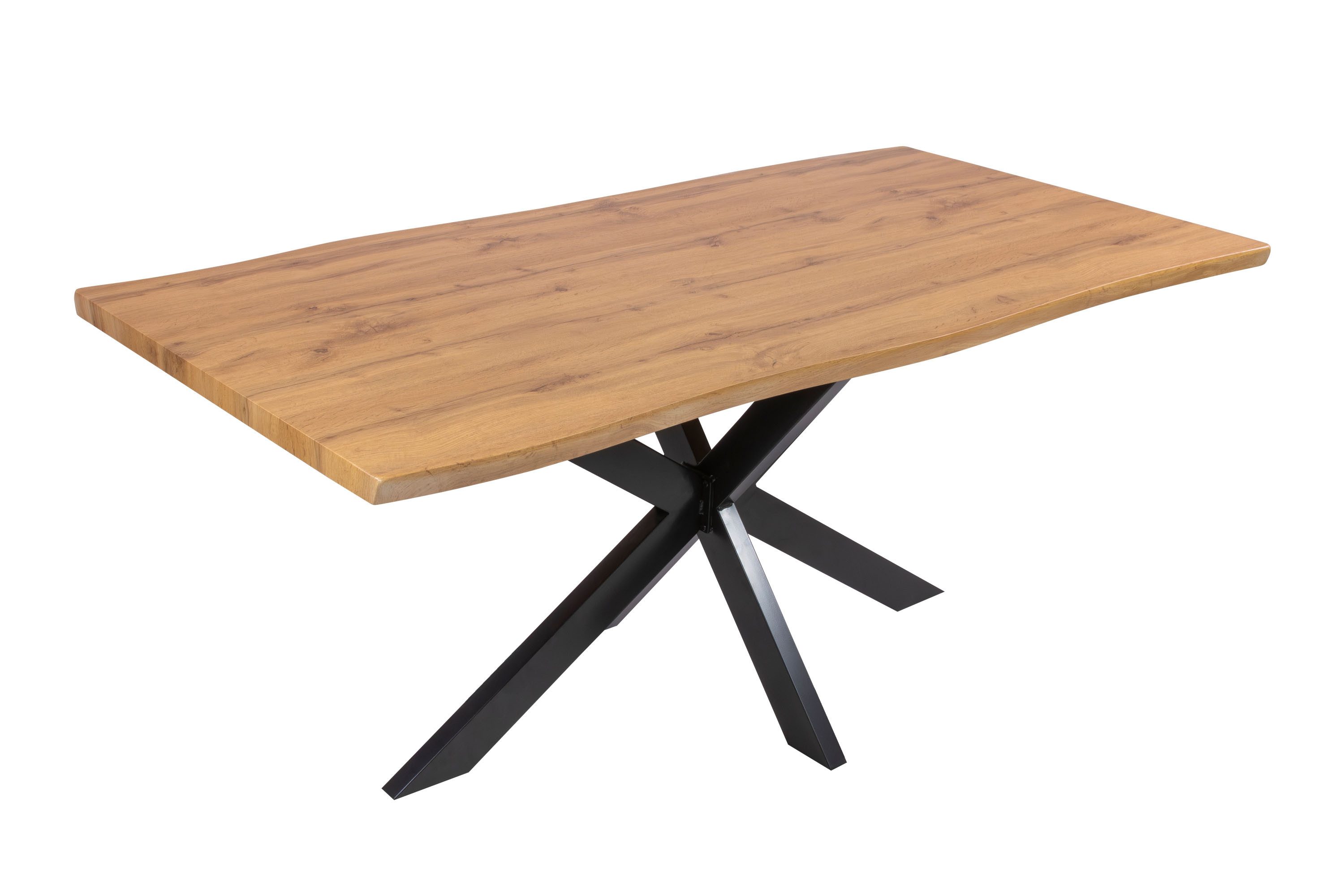 Loreno® Esstisch verschiedene Holz-Optik, Baumkante, Metallgestell günstig online kaufen