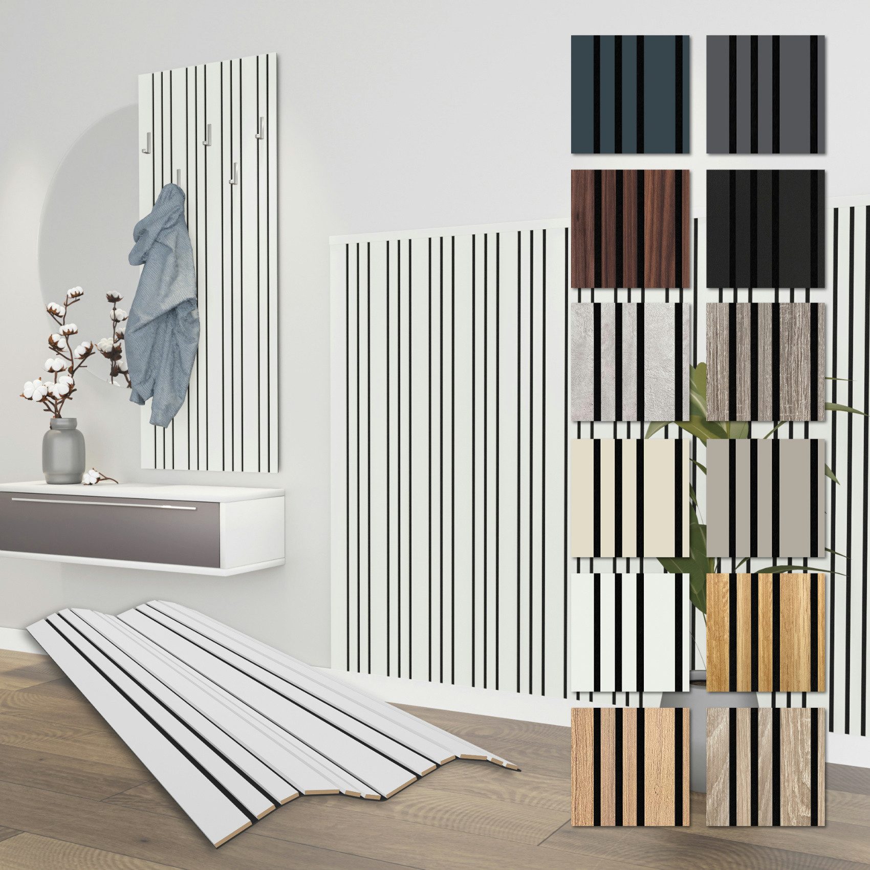 Hexim Wandpaneel, (Akustikpaneele 138,5x60cm Holz Mila günstig online kaufen