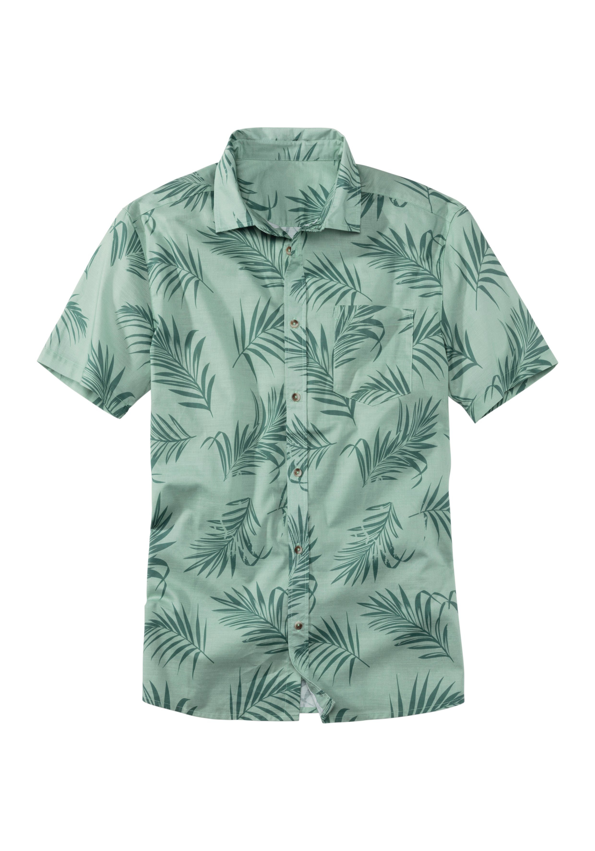 John Devin Hawaiihemd Regular fit Kurzarm, Freizeithemd mit Palmenprint aus günstig online kaufen