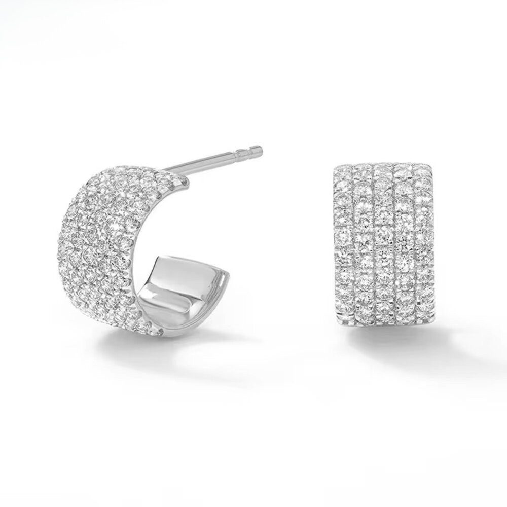 ROUGEMONT Paar Creolen Funkelnde Glamour Creolen Ohrringe 925 Sterling Silber, Bicolor