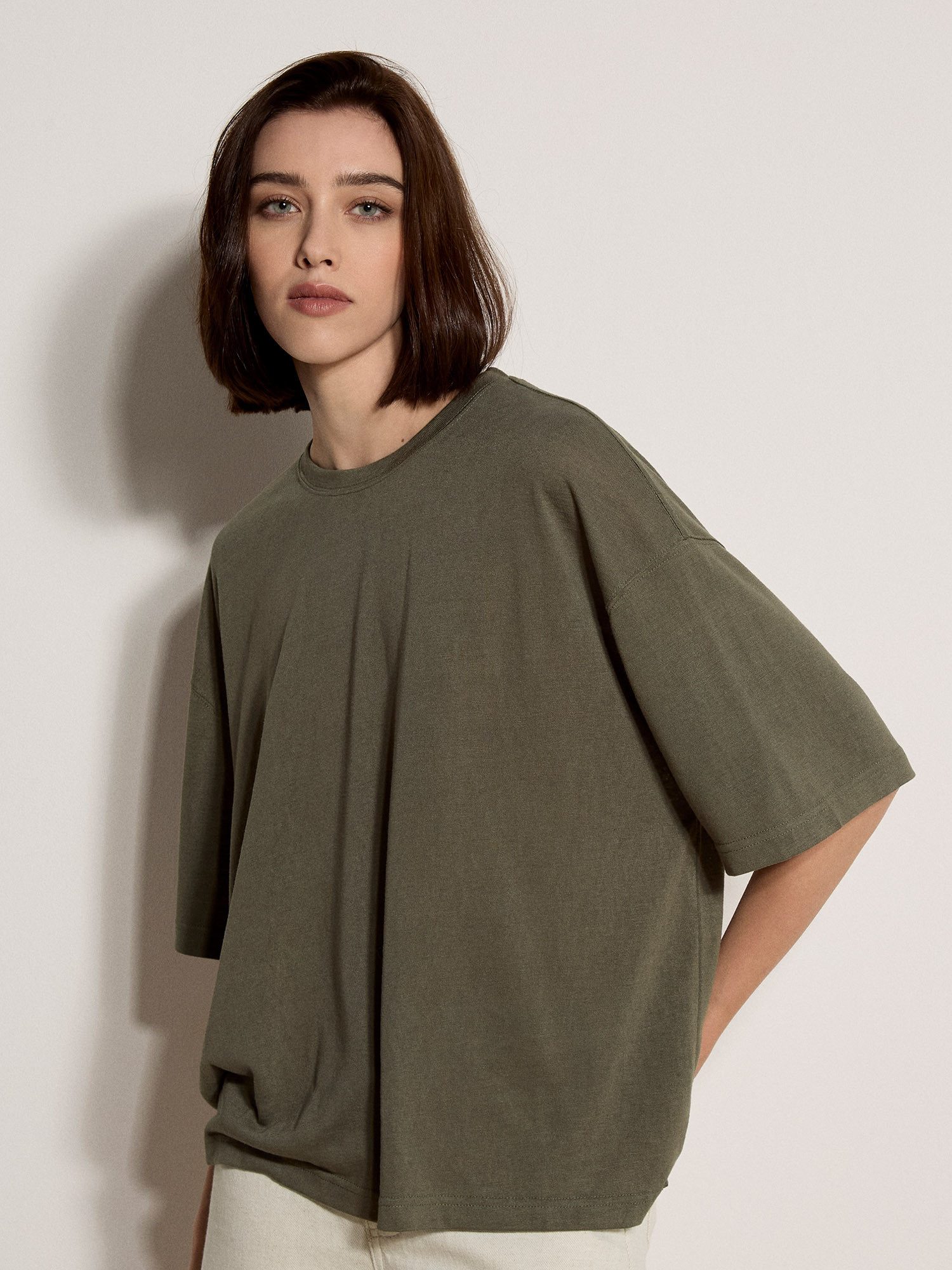 Apricot Oversize-Shirt Jersey-Oversize-T-Shirt (1-tlg) Einfarbig