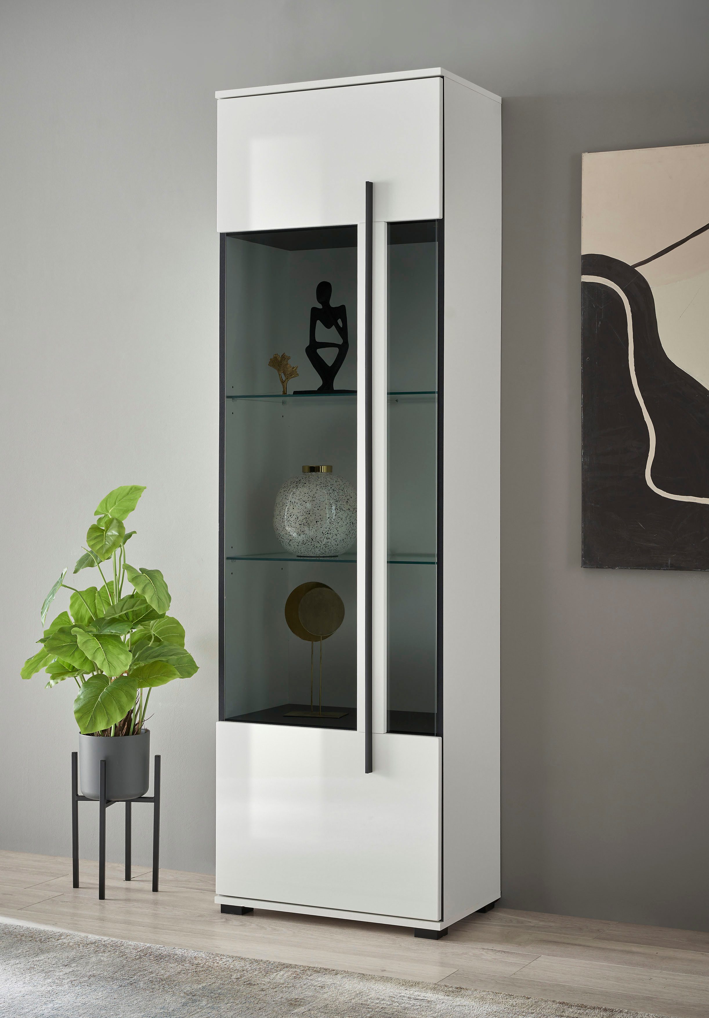 INOSIGN Vitrine Cantara, Vitrinenschrank in Eiche günstig online kaufen