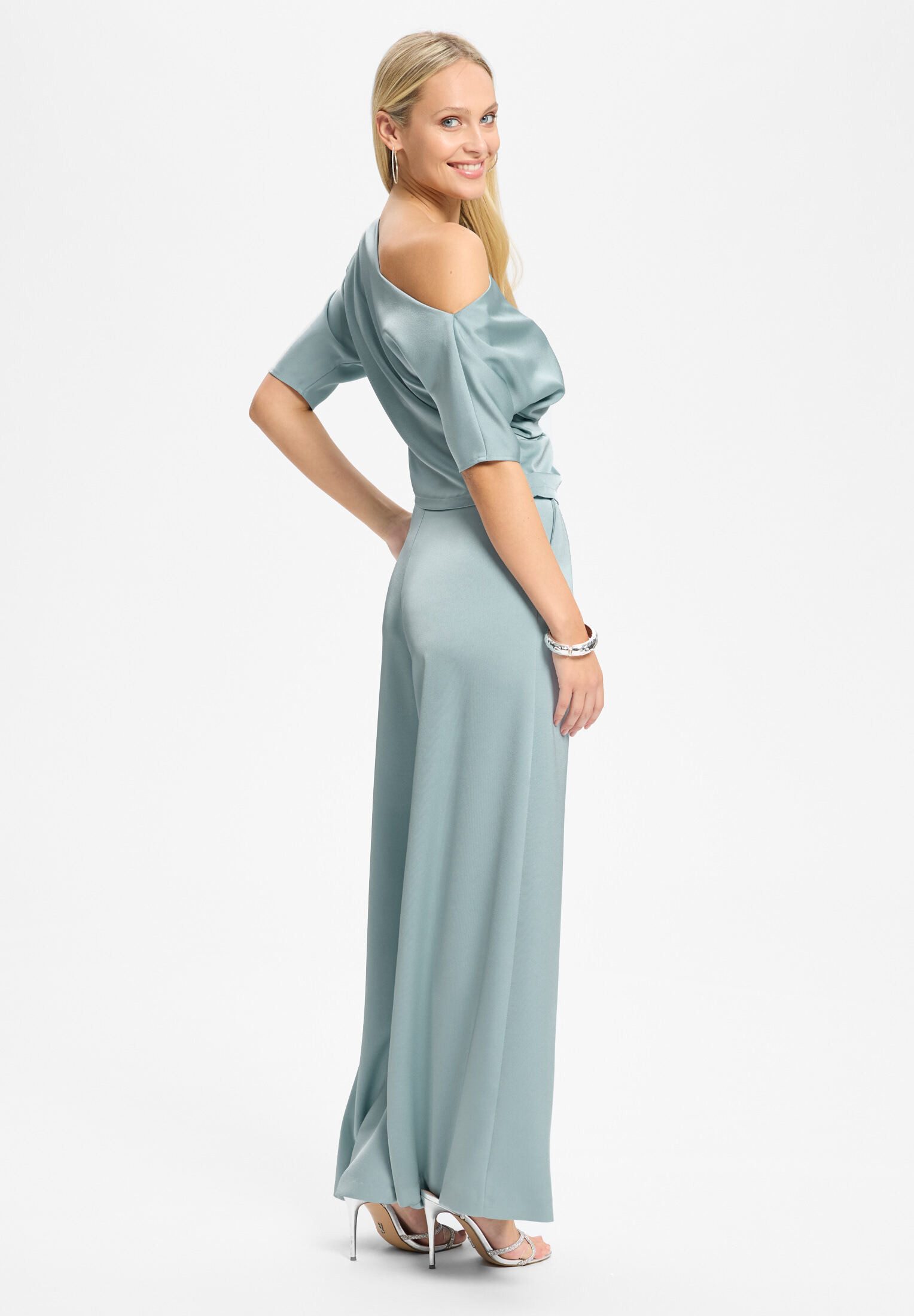 SWING Hosenanzug - Satinhose mit weitem Bein