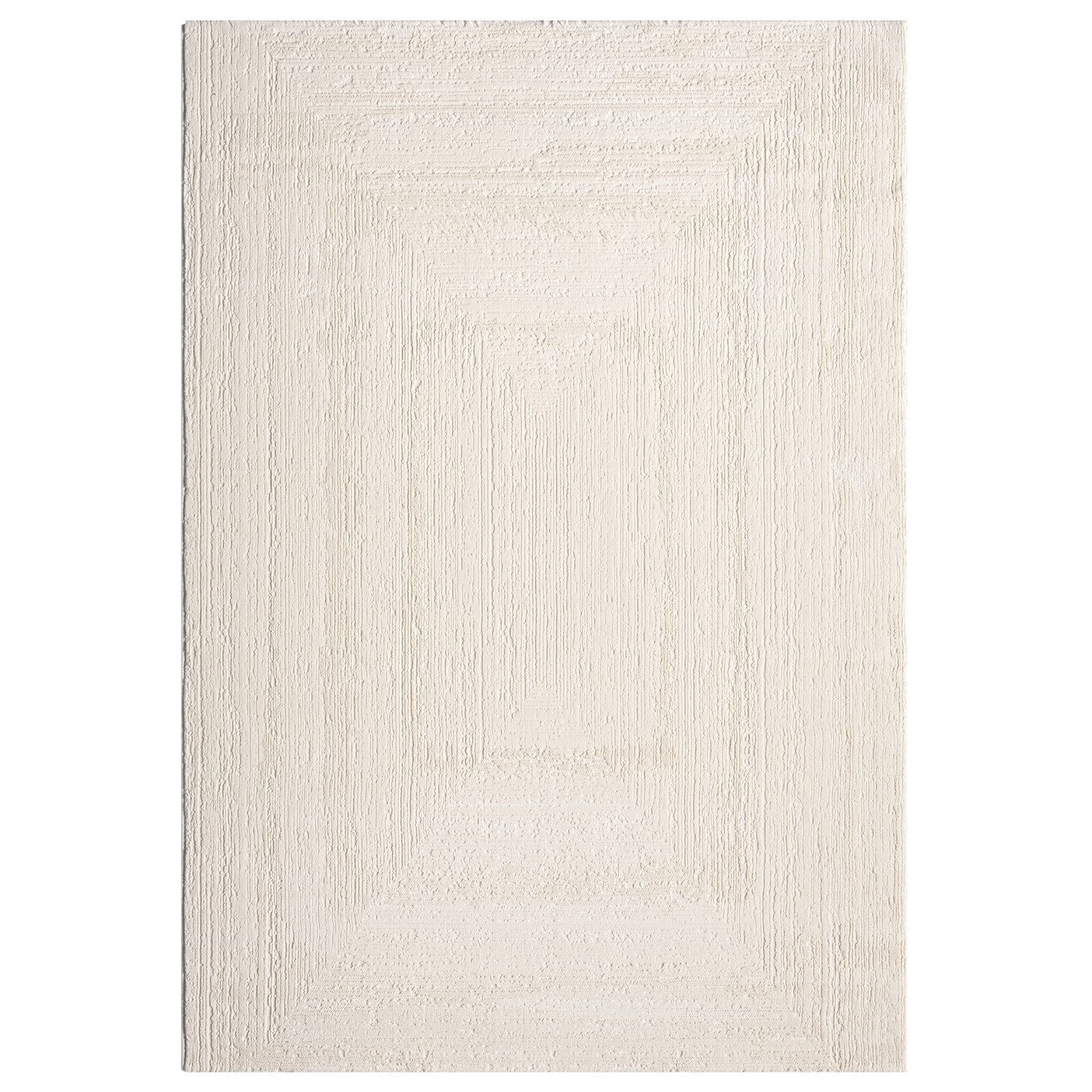 Vimoda Teppich Wohnzimmer neues premium Designteppich modern, Rechteckig, Höhe: 11 mm, Teppich Wohnzimmer 3D effekt Boho Einfarbig hoch-tief Bordüre