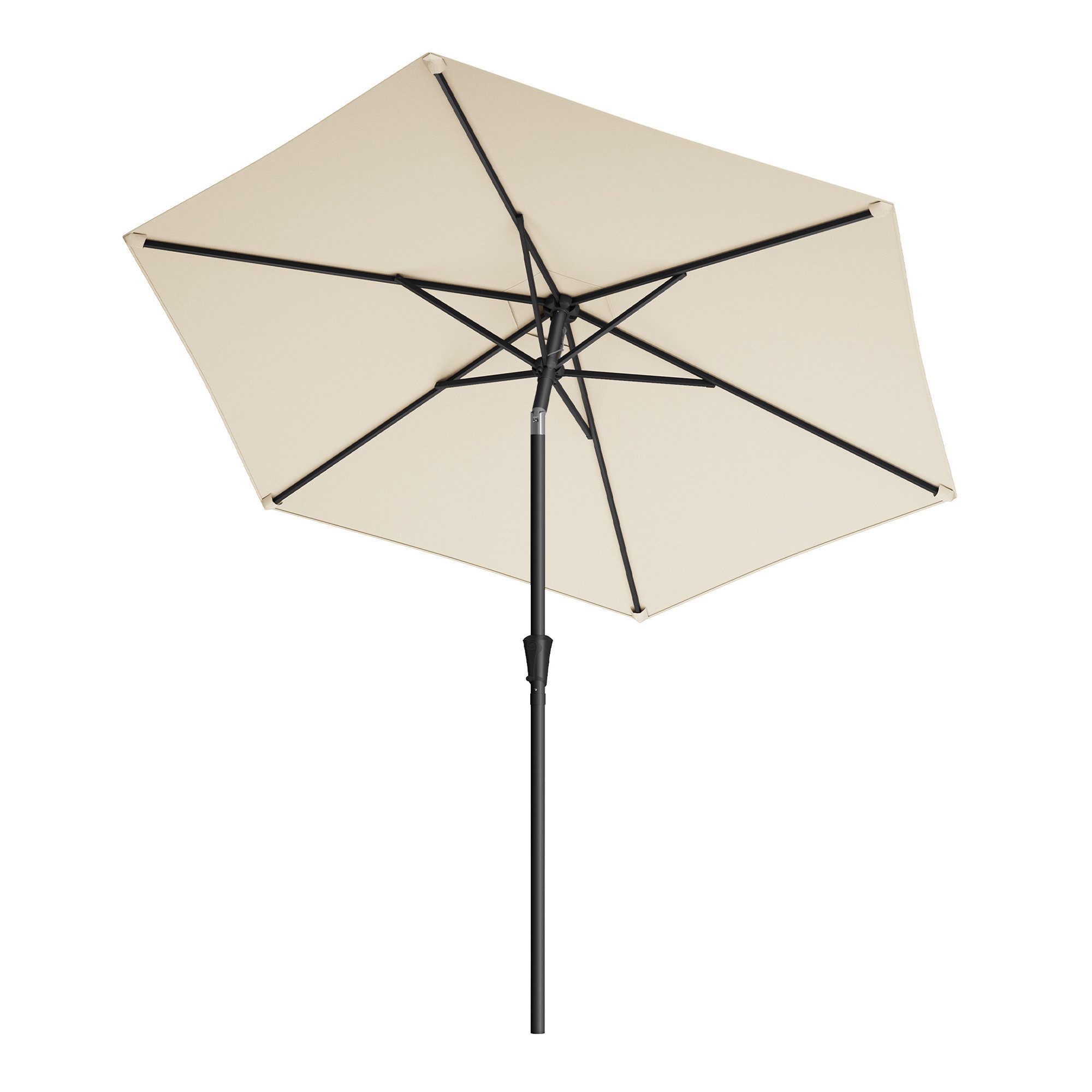 SONGMICS Sonnenschirm, UPF 50+, mit Kurbel, beidseitig um 30° knickbar, ∅264cm, ohne Ständer