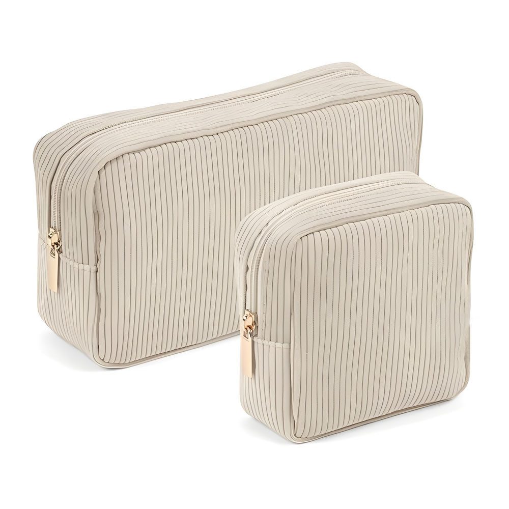 AFKSMILE Kosmetiktasche Kosmetiktasche Klein für Handtasche, Cord Schminktasche mit Fächern
