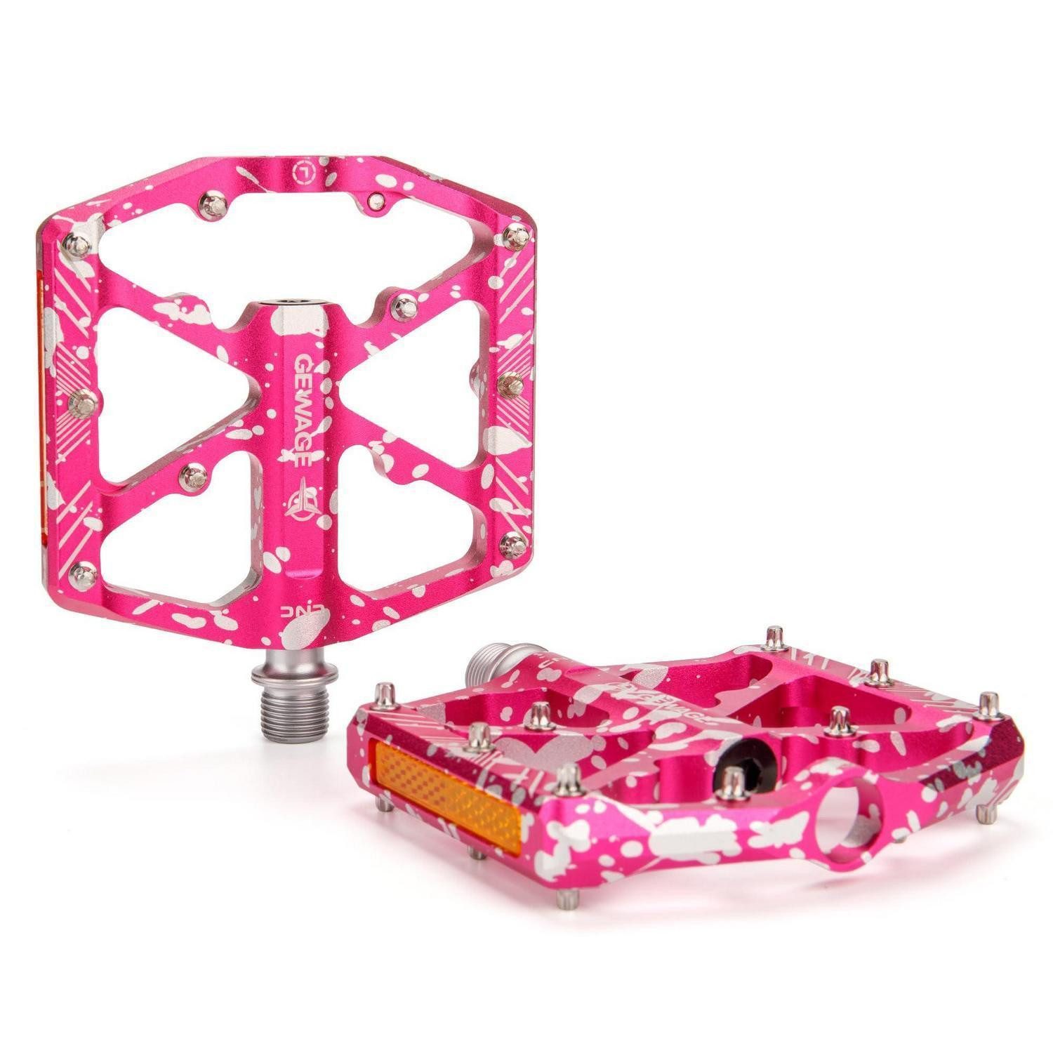 LuxusKollektion Plattformpedale Fahrradpedale mit Reflektoren Pink