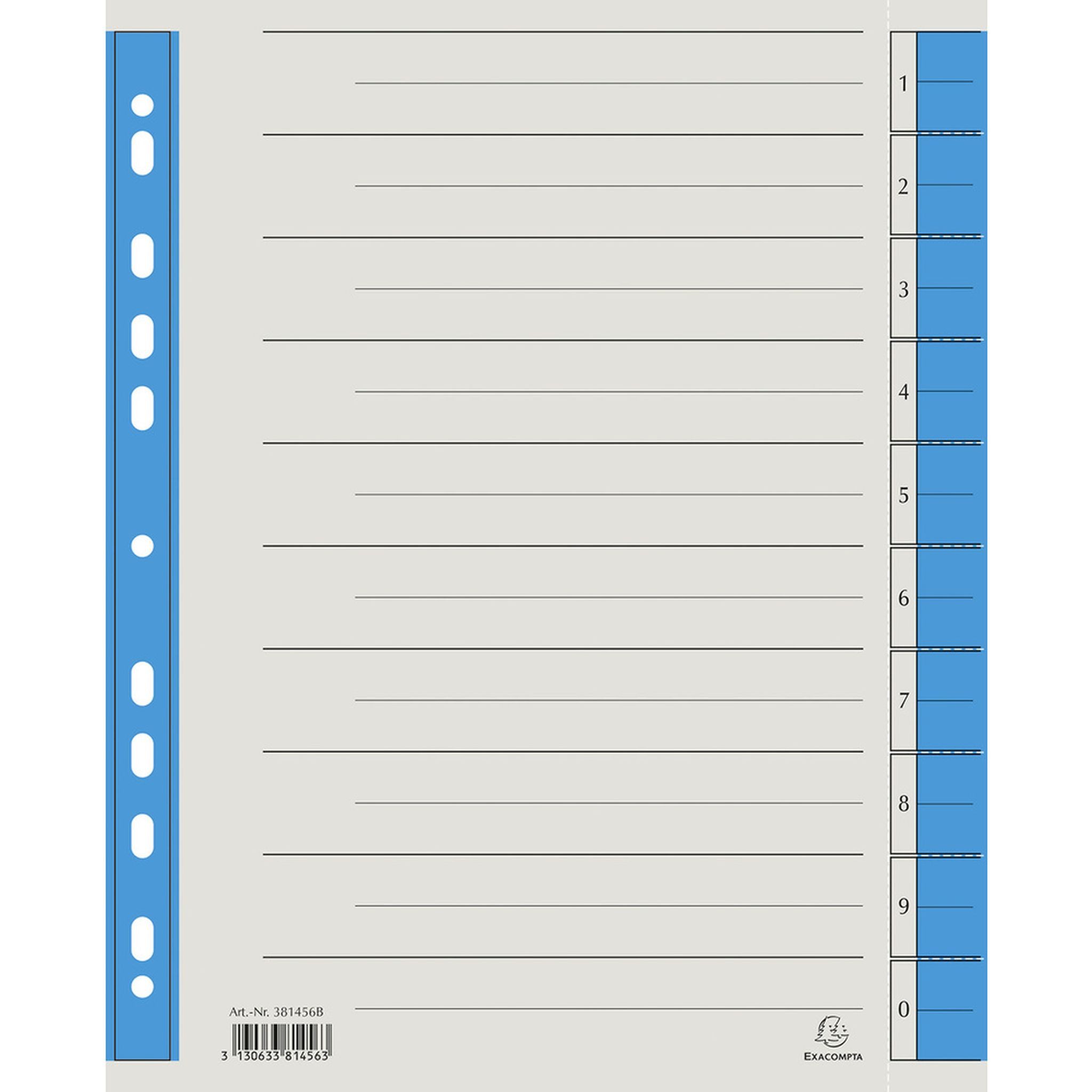 Brause Aktenordner Brause Trennblatt Mikroperf 230g/qm blau