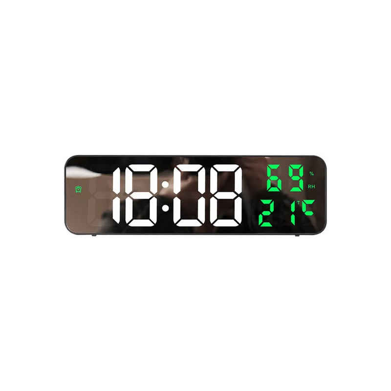 COFI 1453 Funktischuhr Digitale LED-Uhr mit Temperatur und Datum Anzeige in Grün