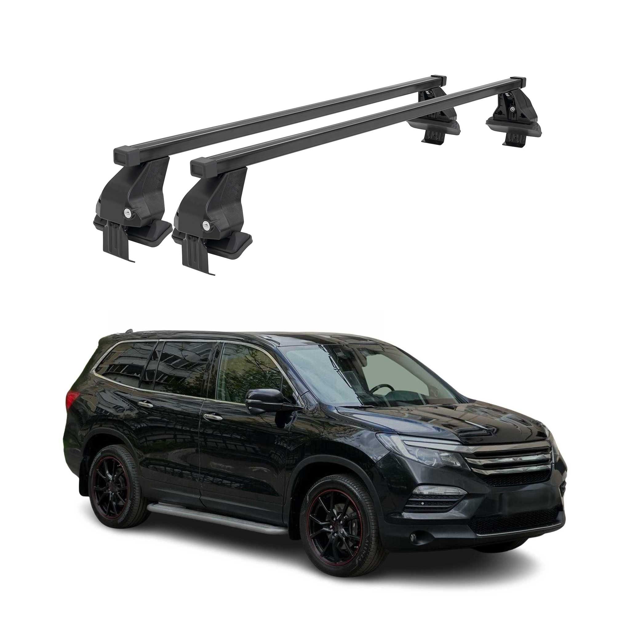 OMAC Dachträger Menabo Stahl Gepäckträger für Honda Pilot 2015-2025 Schwarz 2x (2-St), Wasserbeständig,Abnehmbar,Multifunktional,Leichtgewichtig