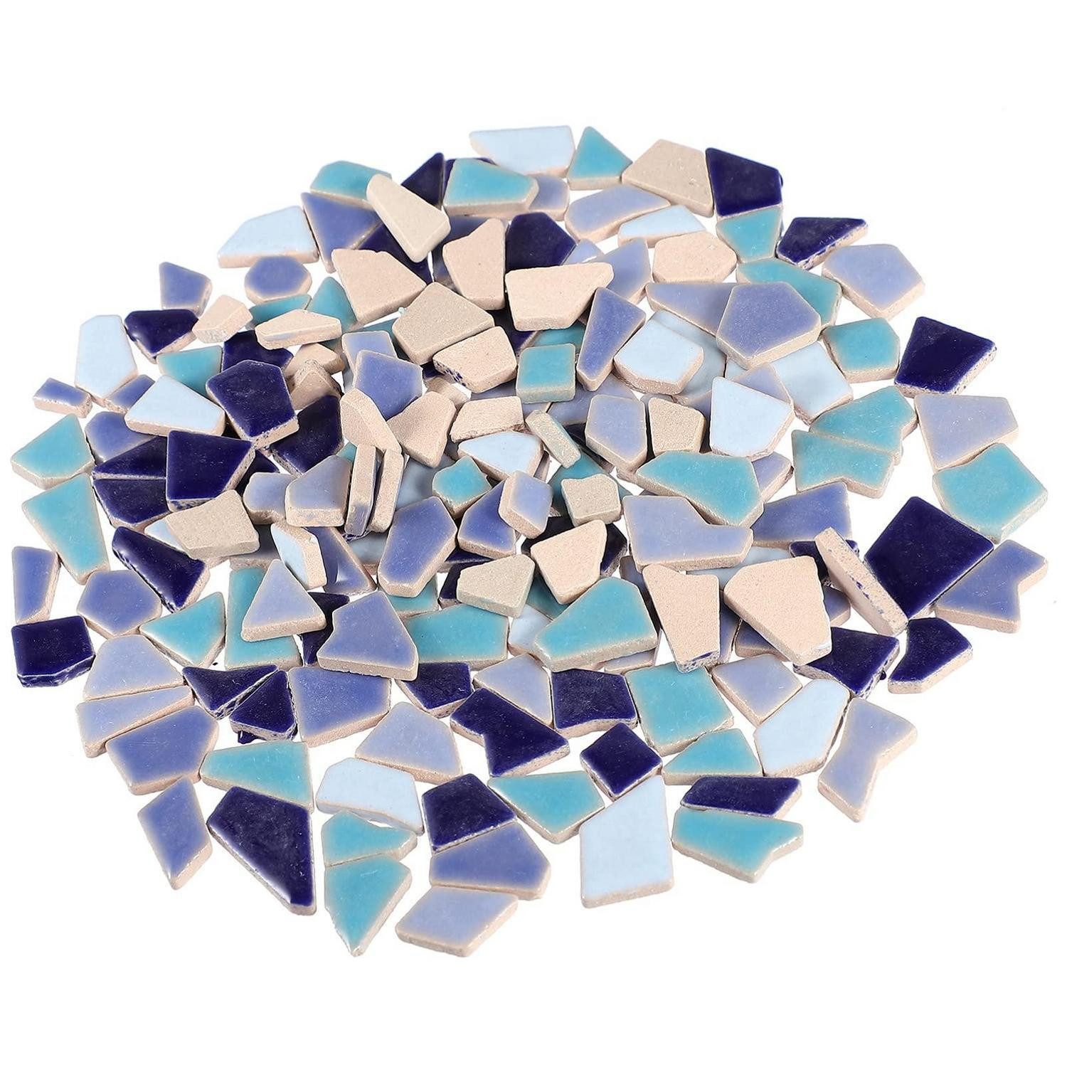 LuxusKollektion Kreativset Keramik Mosaiksteine Bastelset Blau 200g