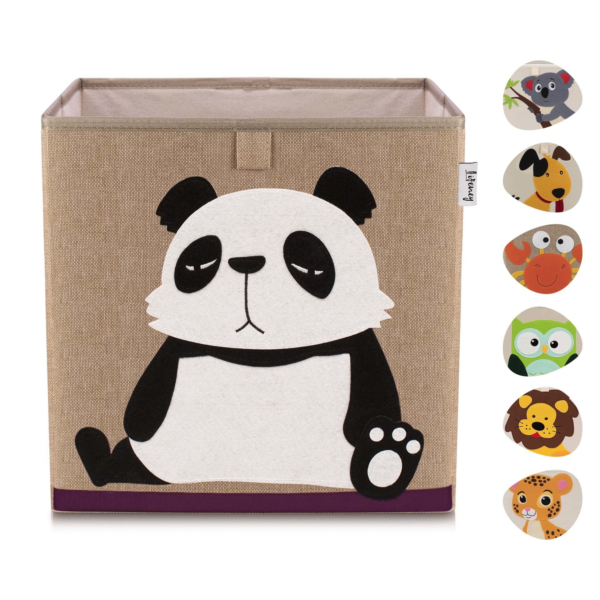 Lifeney Aufbewahrungsbox Aufbewahrungsbox Kinder mit Panda Motiv für Würfelregale, Spielzeugbox, Ordnungsbox für das Kinderzimmer, Aufbewahrungskorb