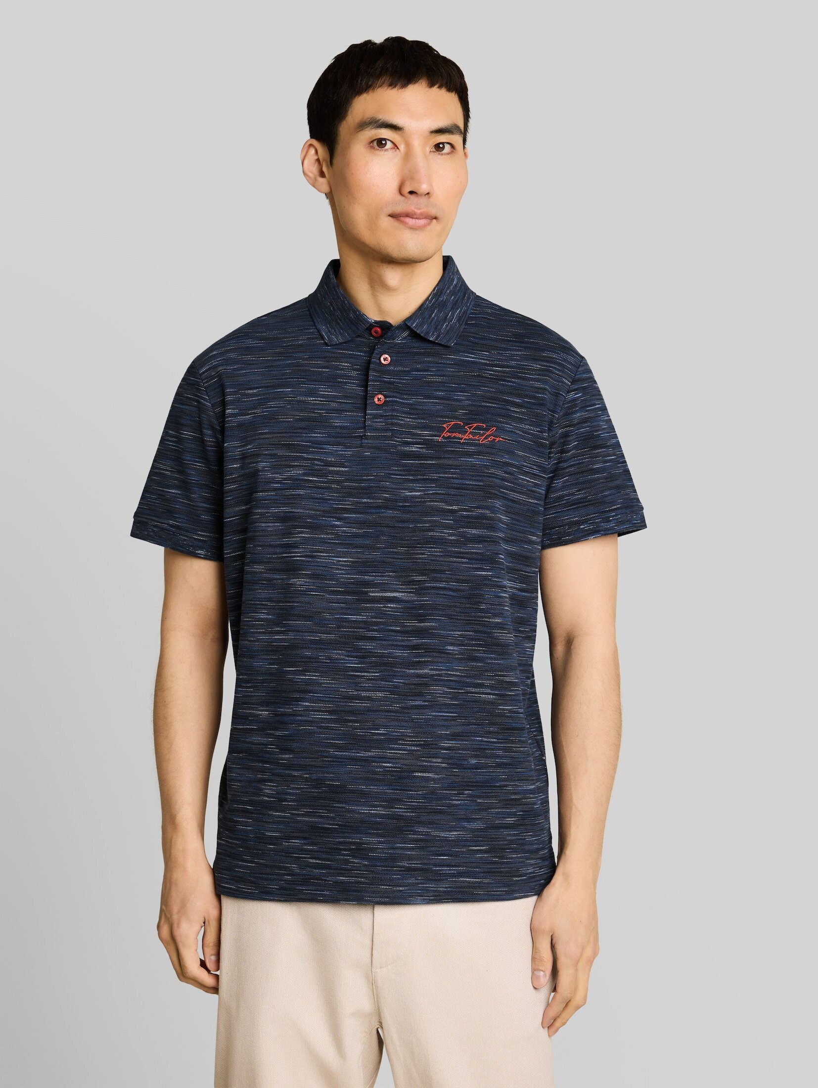 TOM TAILOR Poloshirt Poloshirts Piqué Poloshirt in Melange-Optik