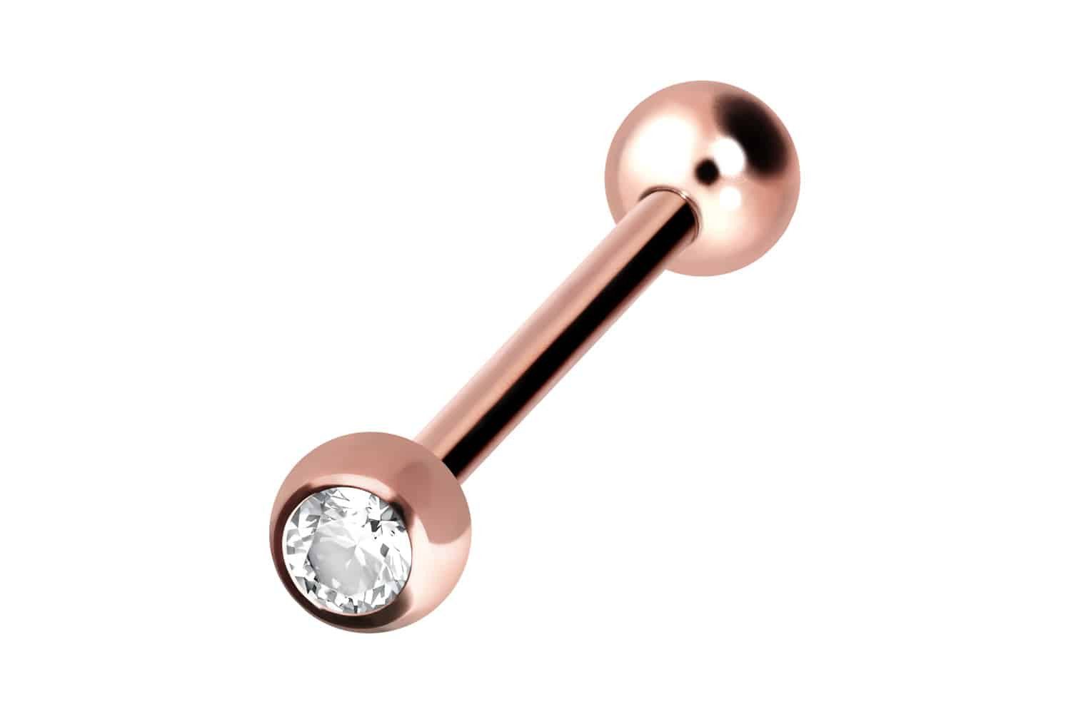 Brustwarzenpiercing Chirurgenstahl Barbell KRISTALL
