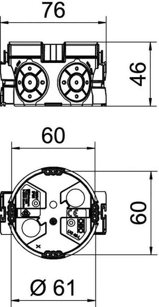 OBO BETTERMANN Steckdose OBO Bettermann 2003706 Gerätedose winddicht (x T) 60 mm x 46 mm 25