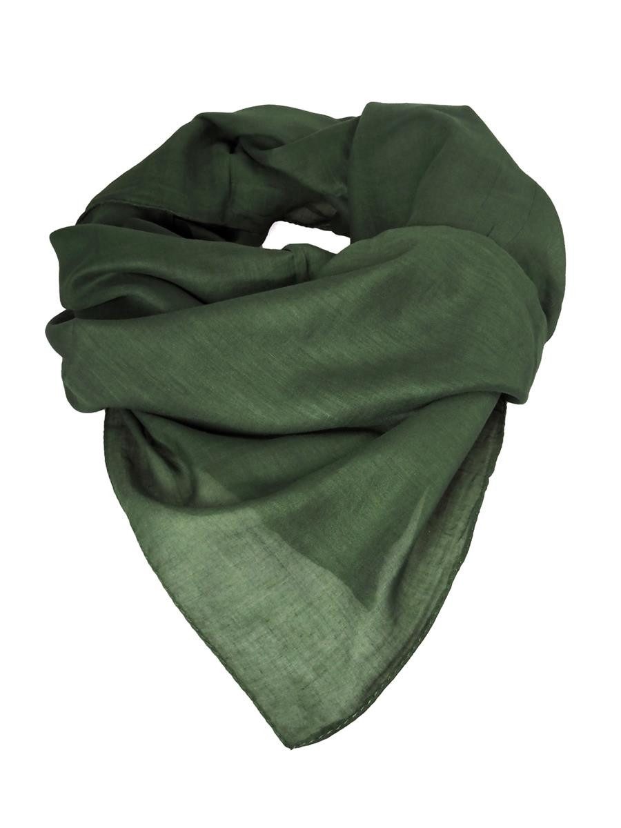 Hathi Halstuch Tuch Halstuch 100% Baumwolle unifarben dunkel-khaki, ca. 100 x100 cm, (1-St)