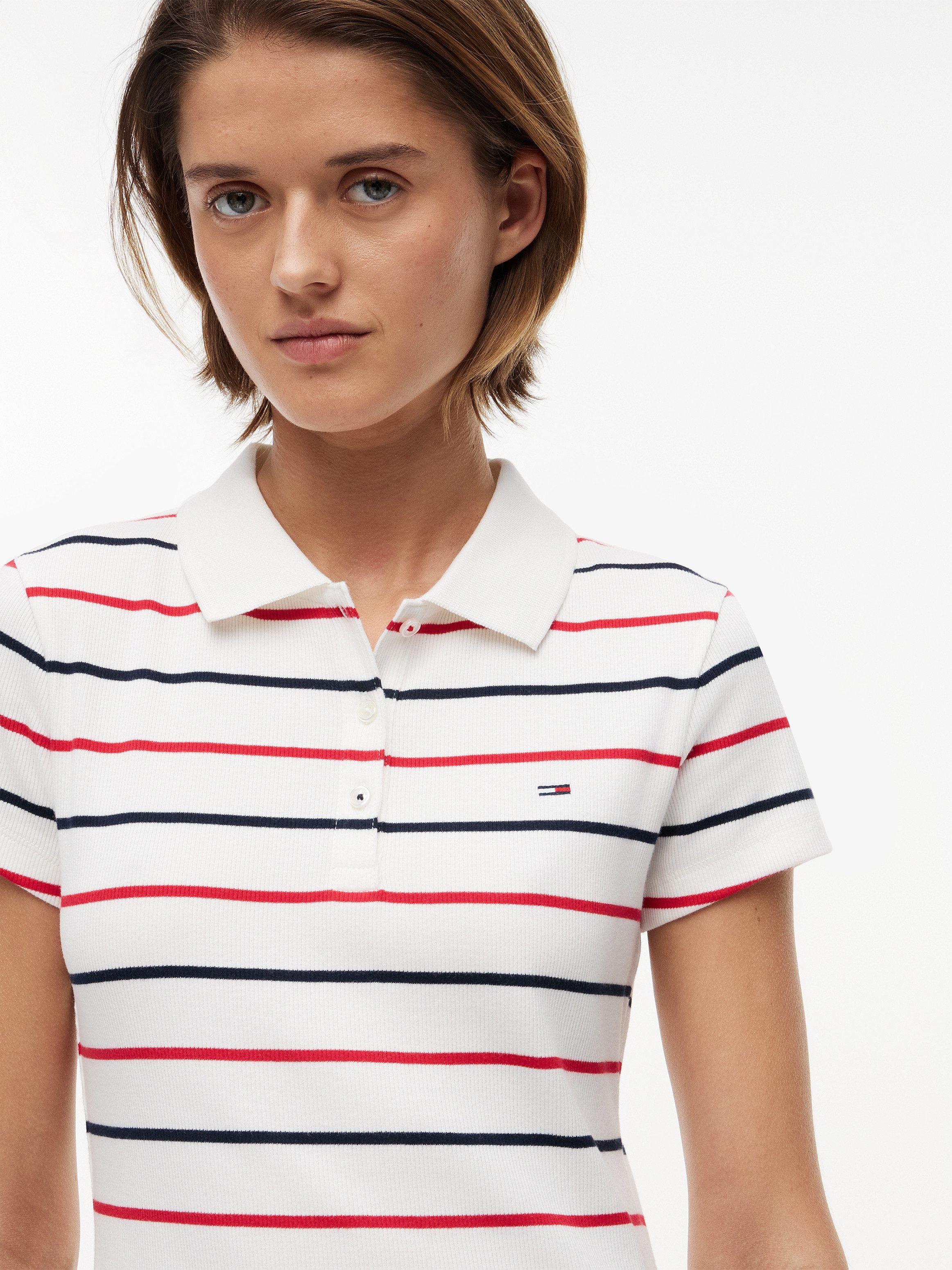 Tommy Jeans Polokleid TJW RIB BODYCON POLO DRESS Baumwollmischung, figurbetont, in gerippter Struktur