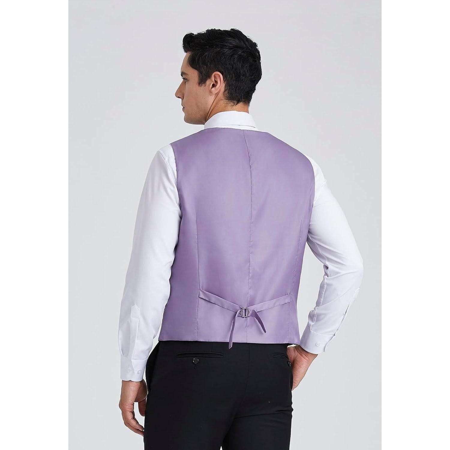 LuxusKollektion Krawatte Anzugweste Herren einfarbig Hochzeit Business Taschen XXL Lila